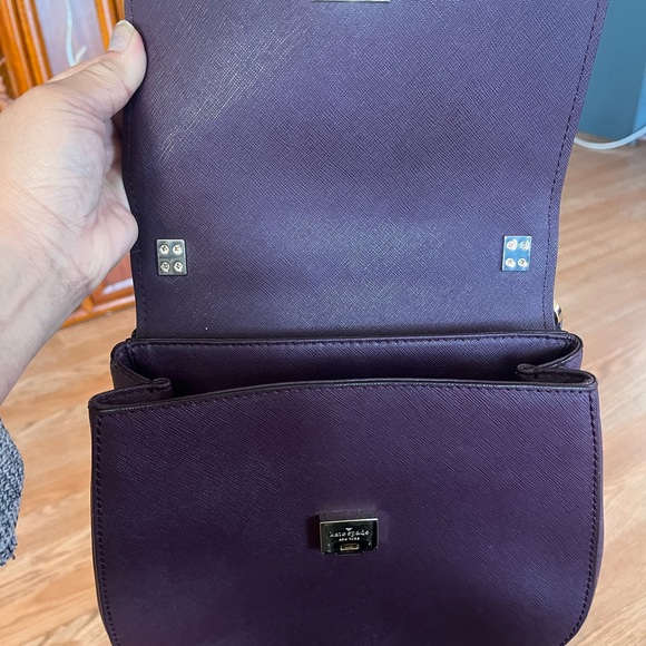 Kate Spade Cameron Street Byrdie Saddle Dark Purple Crossbody Bag - Picture 5 of 12